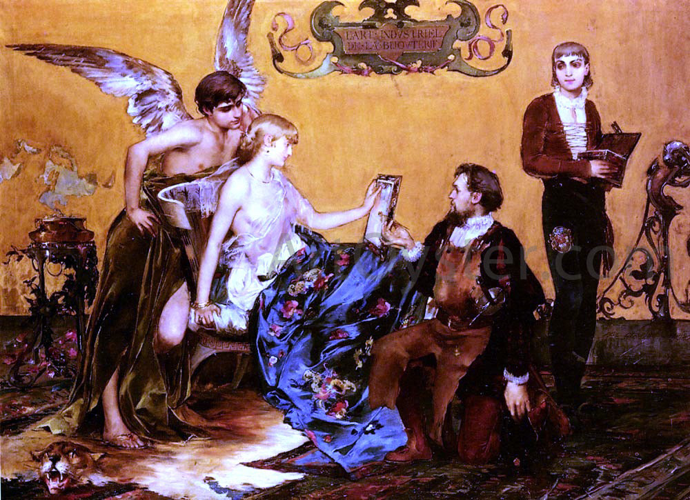 Paul Jean Gervais Hommage A La Bijouterie Francaise - Hand Painted Oil Painting