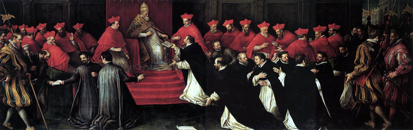 Leandro Bassano Honorius III Approving the Rule of St Dominic in 1216 - Hand Painted Oil Painting