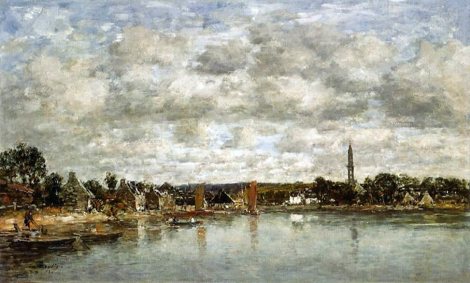 Eugene-Louis Boudin Hopital-Camfrout, Le Bourg - Hand Painted Oil Painting