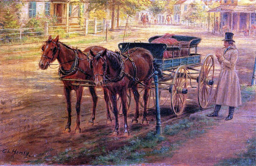 Edward Lamson Henry Horse and Buggy - Hand Painted Oil Painting
