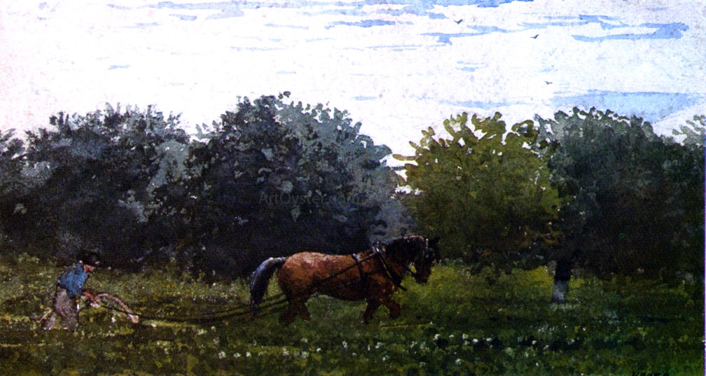 Winslow Homer Horse and Plowman, Houghton Farm - Hand Painted Oil Painting