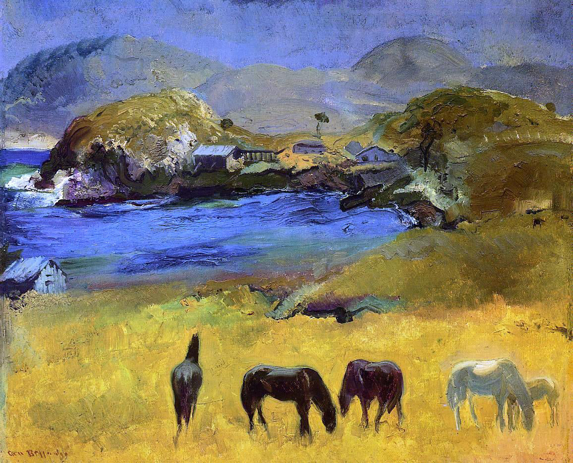 George Wesley Bellows Horses, Carmel - Hand Painted Oil Painting