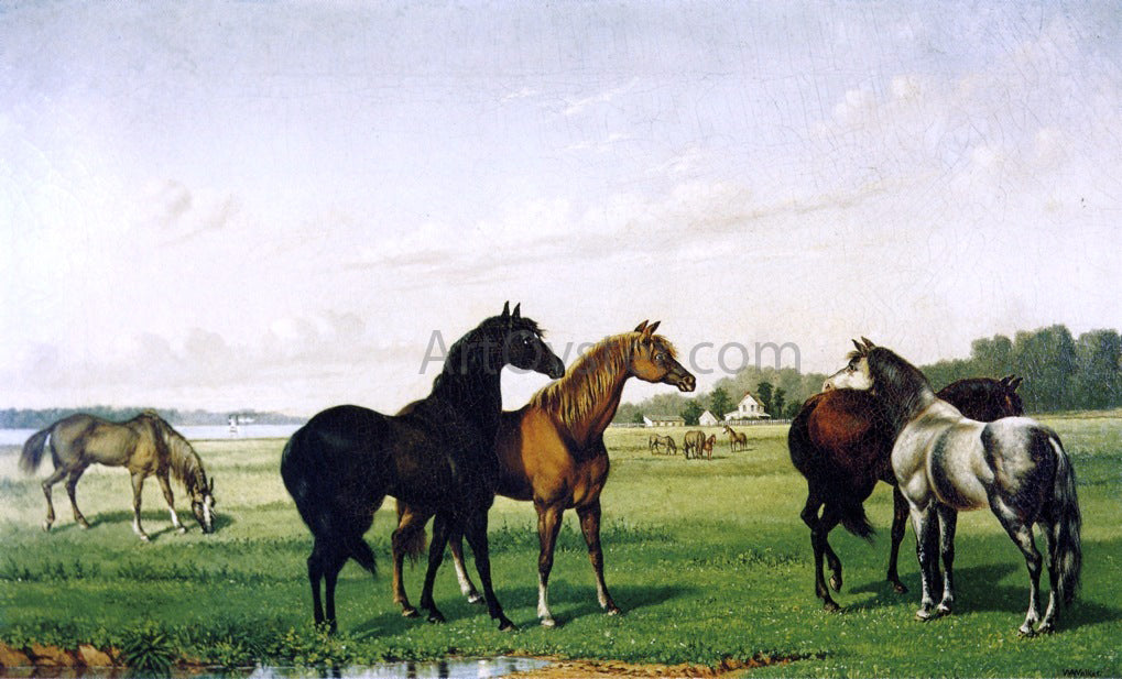 William Aiken Walker Horses in a Pasture - Hand Painted Oil Painting