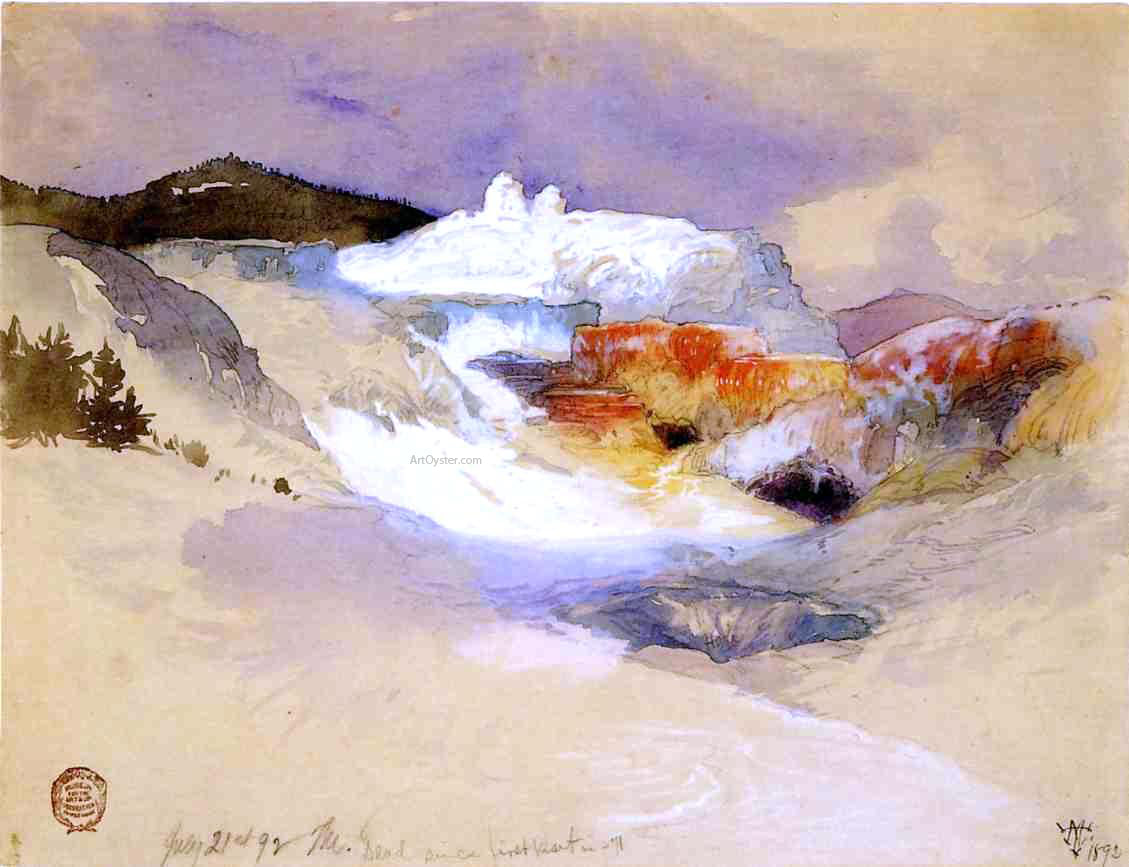 Thomas Moran Hot Springs, Yellowstone - Hand Painted Oil Painting