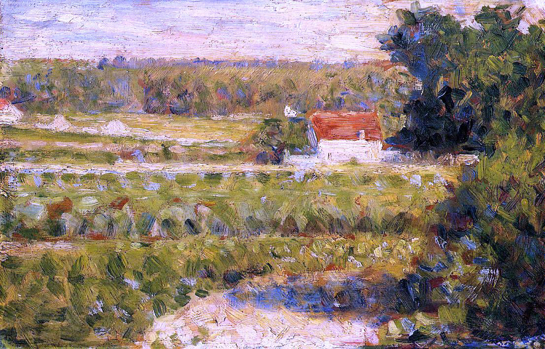 Georges Seurat House with Red Roof - Hand Painted Oil Painting