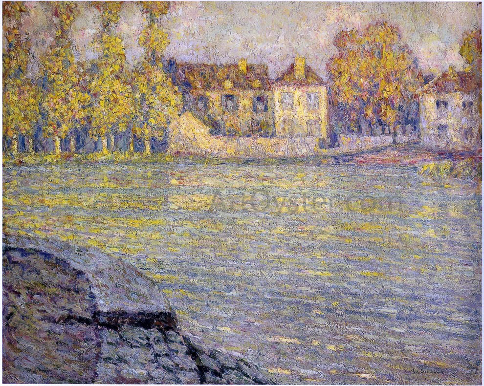 Henri Le Sidaner Houses by the River at Sunset - Hand Painted Oil Painting