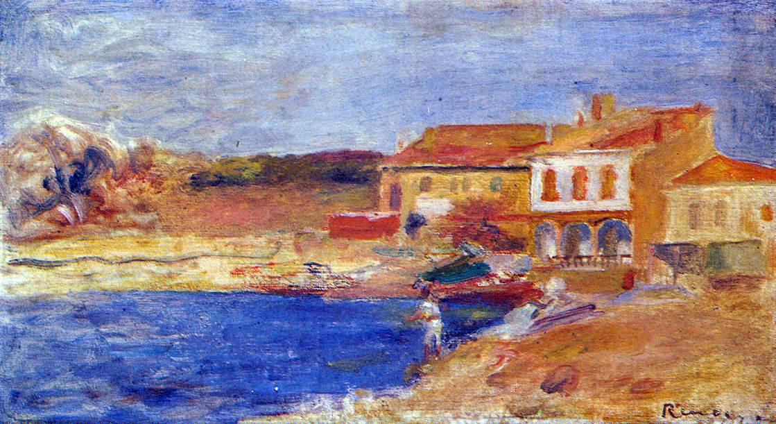 Pierre Auguste Renoir Houses by the Sea - Hand Painted Oil Painting
