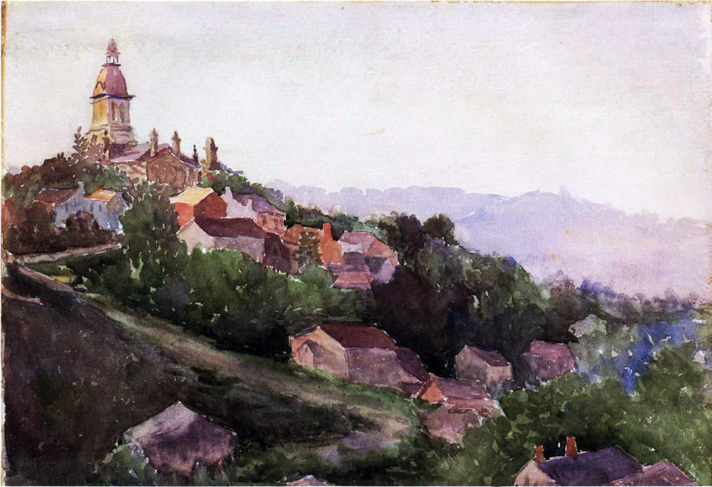 Theodore Robinson Houses in France - Hand Painted Oil Painting