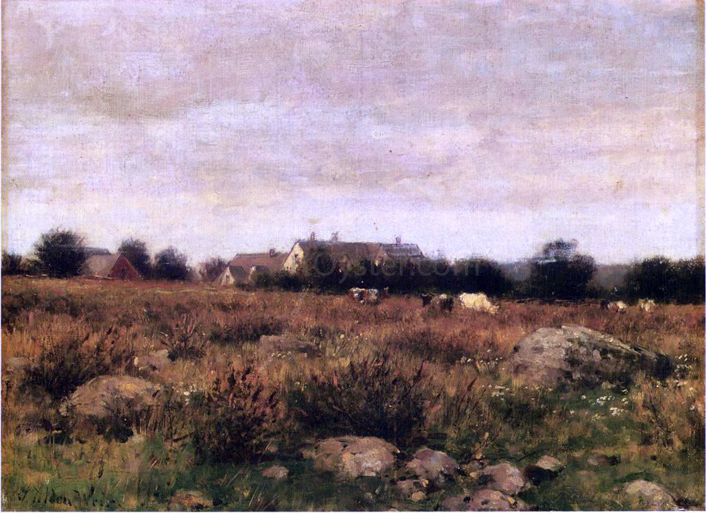 Julian Alden Weir Houses in Pasture - Hand Painted Oil Painting