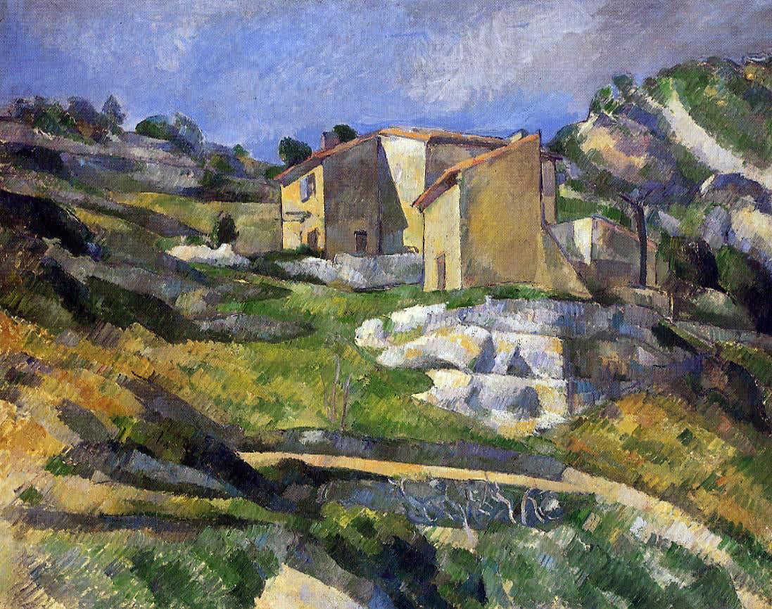 Paul Cezanne Houses in Provence - the Riaux Valley near L'Estaque - Hand Painted Oil Painting