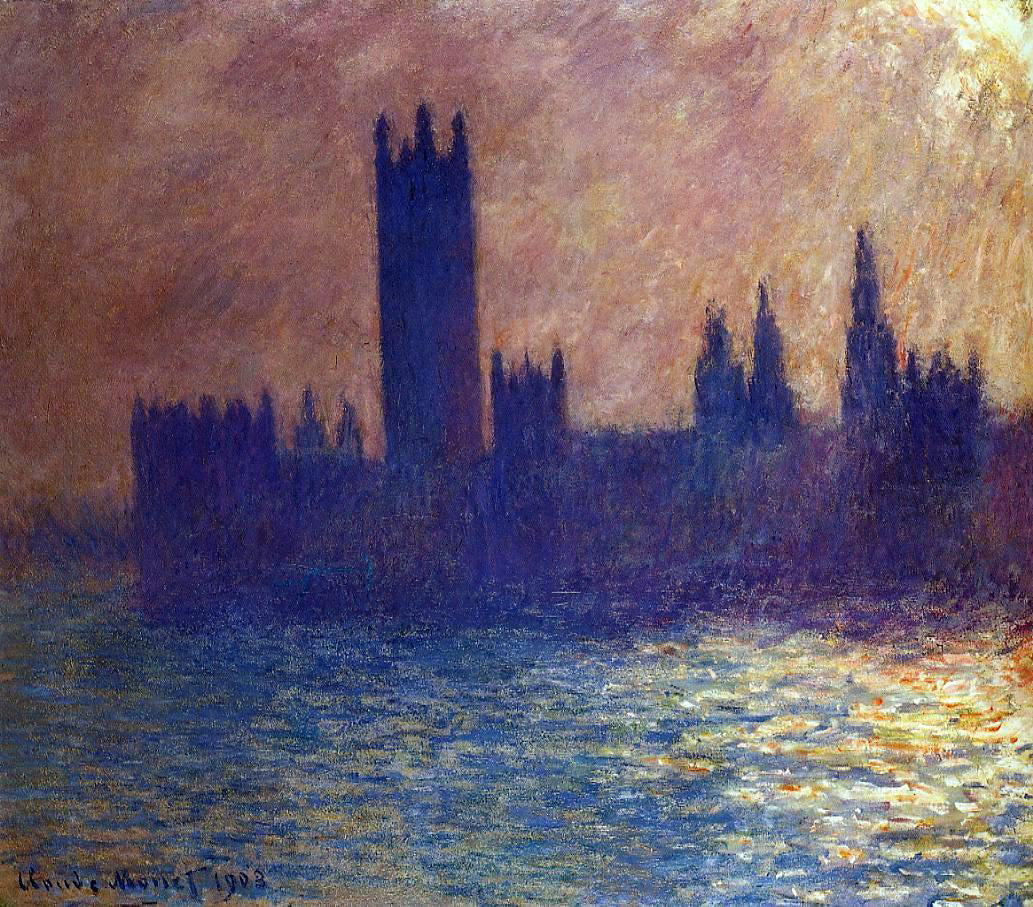 Claude Oscar Monet Houses of Parlilament, Sunlight Effect - Hand Painted Oil Painting