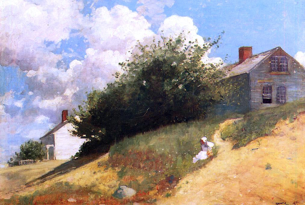 Winslow Homer Houses on a Hill - Hand Painted Oil Painting