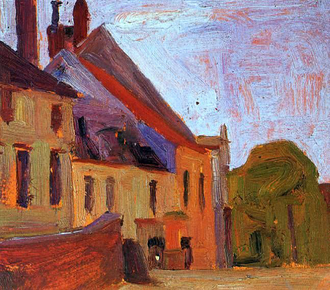 Egon Schiele Houses on the Town Square in Klosterneuberg - Hand Painted Oil Painting