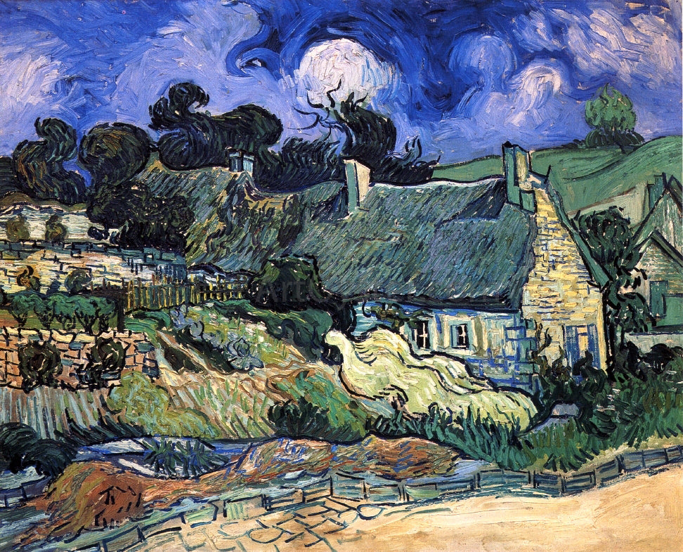 Vincent Van Gogh A House with Thatched Roofs, Cordeville - Hand Painted Oil Painting