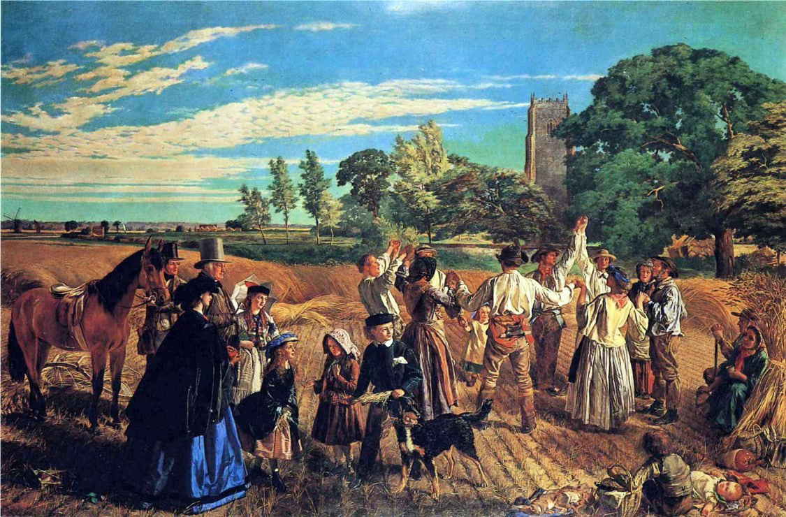  William Maw Egley Hullo, Largess! A Harvest Scene in Norfolk - Hand Painted Oil Painting