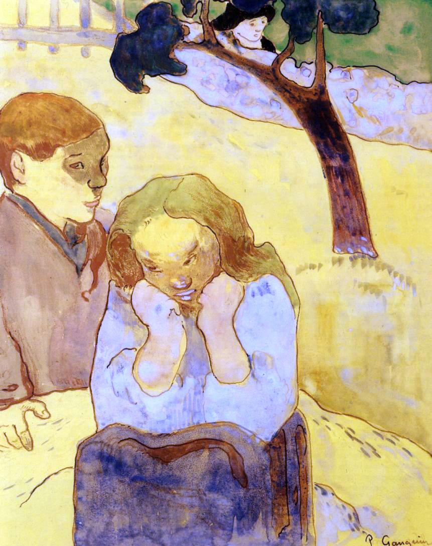 Paul Gauguin Human Misery - Hand Painted Oil Painting