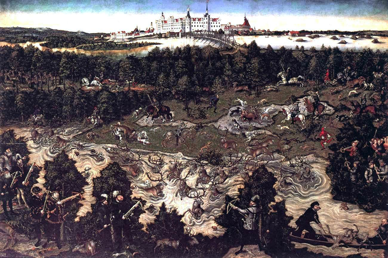 The Elder Lucas Cranach Hunt in Honour of Charles V at the Castle of Torgau - Hand Painted Oil Painting