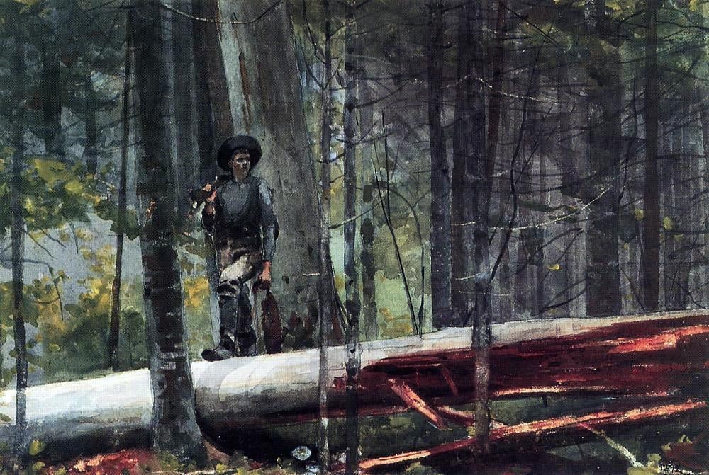  Winslow Homer Hunter in the Adirondacks - Hand Painted Oil Painting