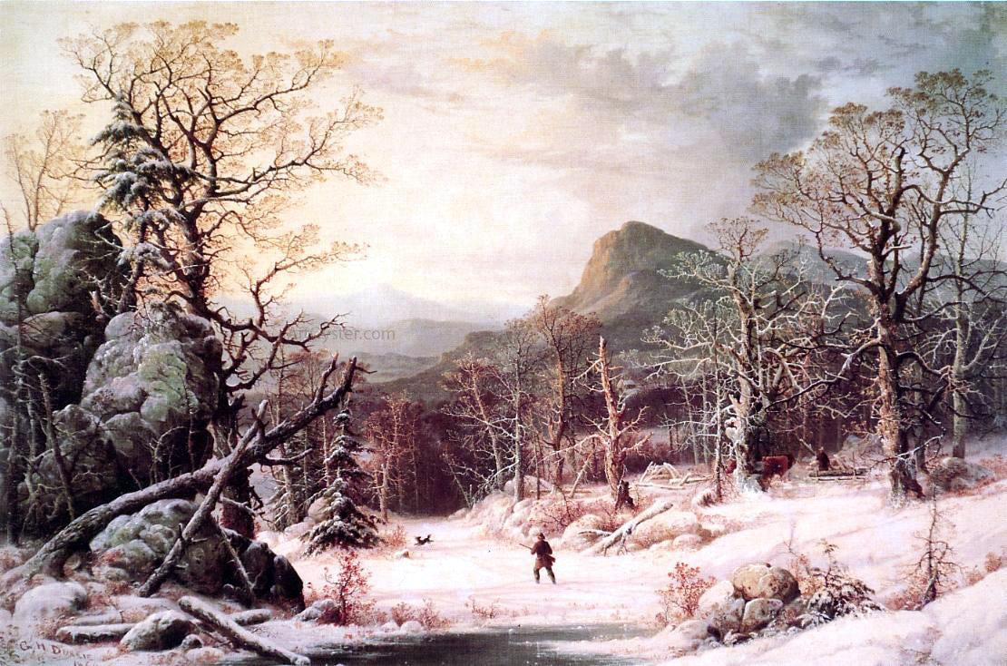 George Henry Durrie Hunter in the Wood - Hand Painted Oil Painting