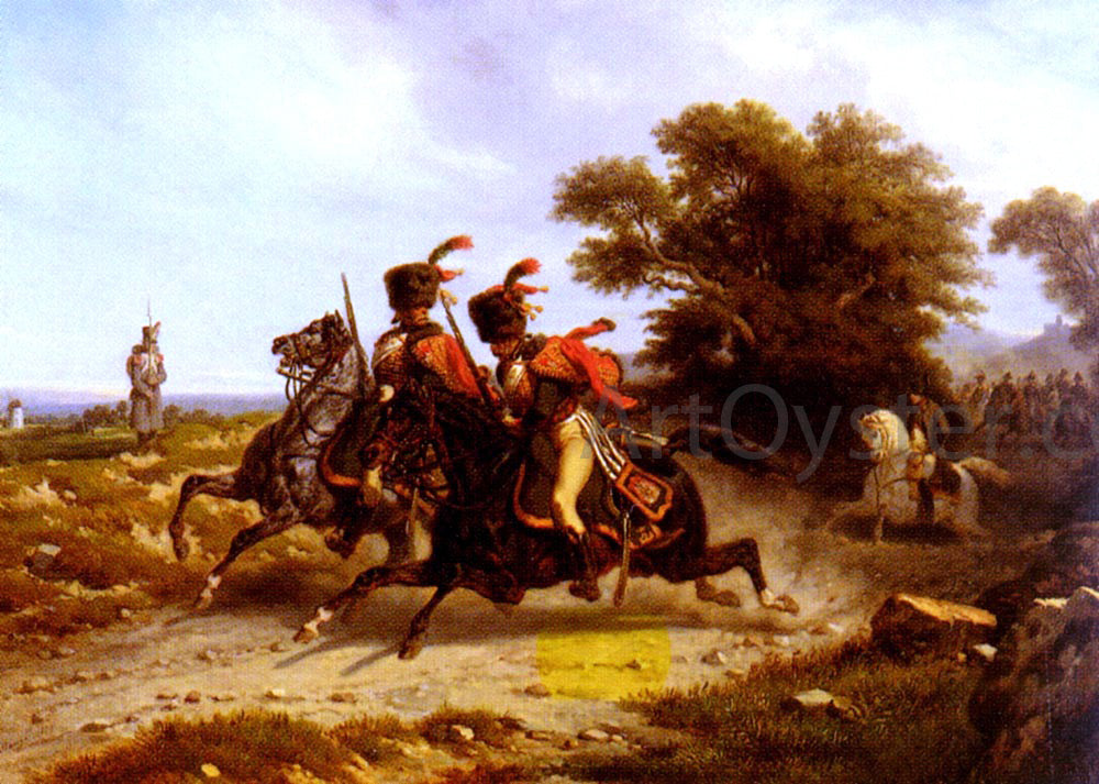  Hippolyte Bellange Hussards Escortant Napoleon - Hand Painted Oil Painting
