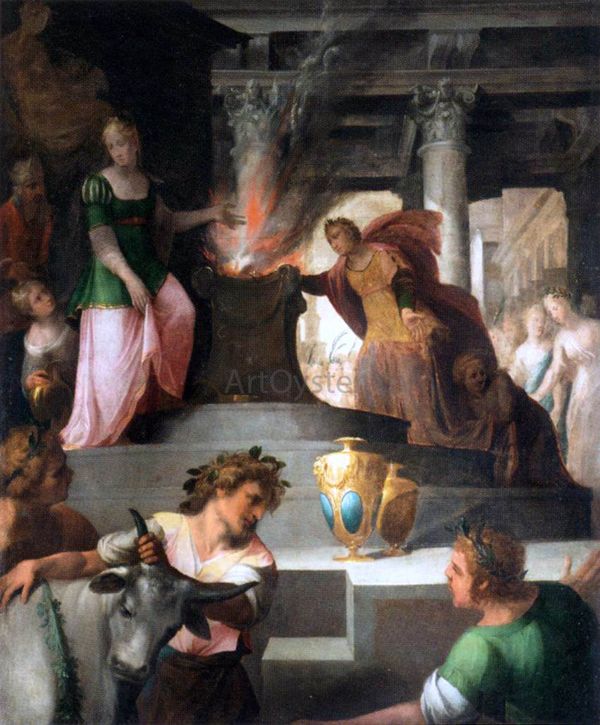  Toussaint Dubreuil Hyanthe and Clymene Offering a Sacrifice to Venus - Hand Painted Oil Painting