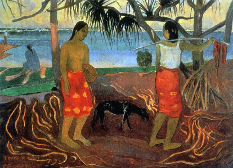 Paul Gauguin I rara te oviri (also known as Beneath the Pandanus Tree) - Hand Painted Oil Painting