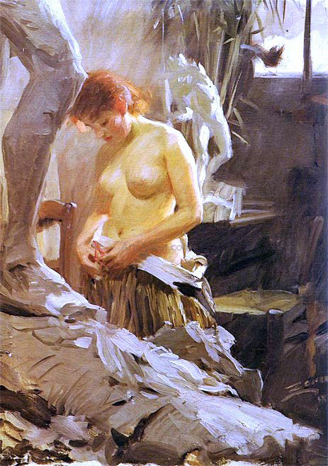 Anders Zorn I Wilkstroms Atelje - Hand Painted Oil Painting