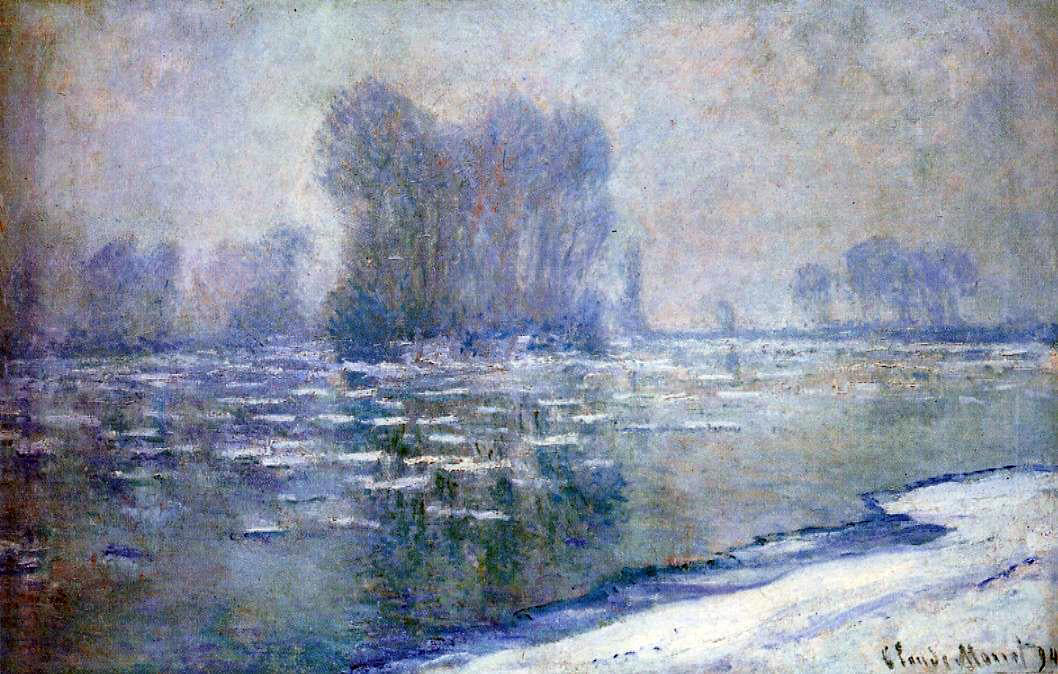 Claude Oscar Monet Ice Floes, Misty Morning - Hand Painted Oil Painting