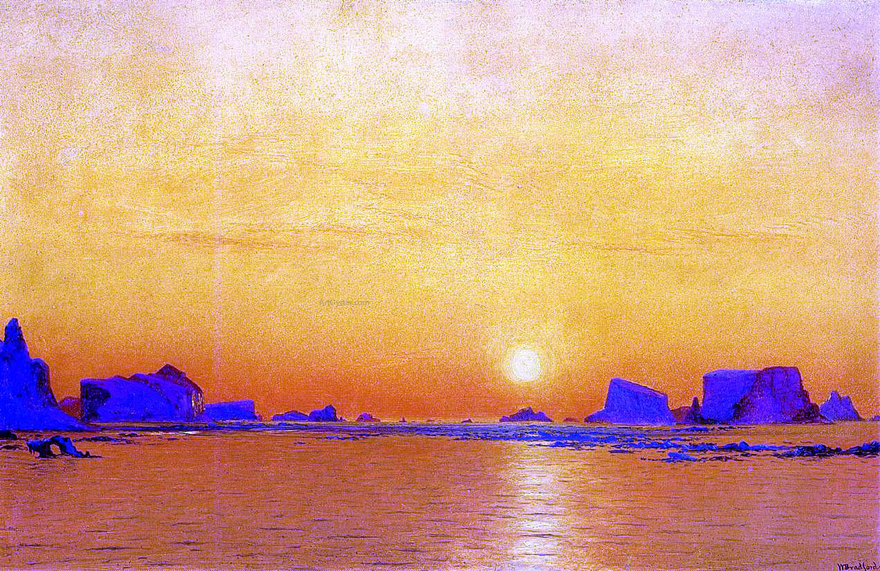 William Bradford Ice Floes under the Midnight Sun - Hand Painted Oil Painting
