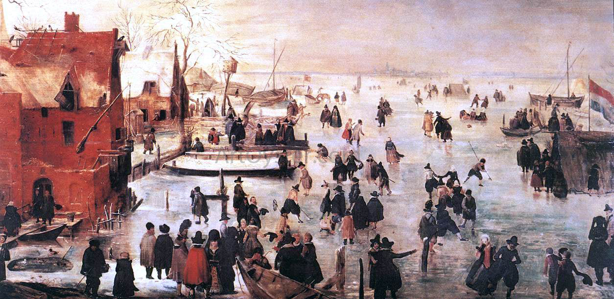 Hendrick Avercamp Ice Landscape - Hand Painted Oil Painting