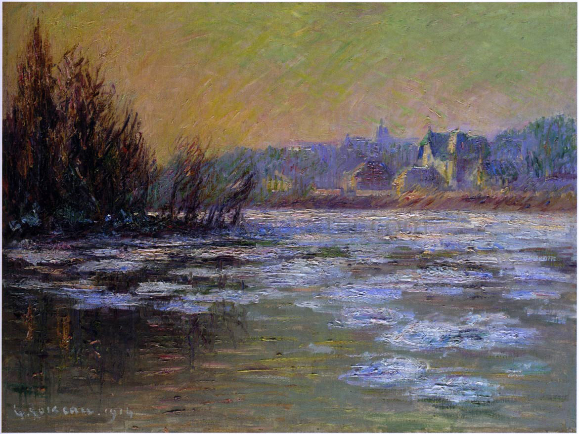 Gustave Loiseau Ice on the Oise river - Hand Painted Oil Painting