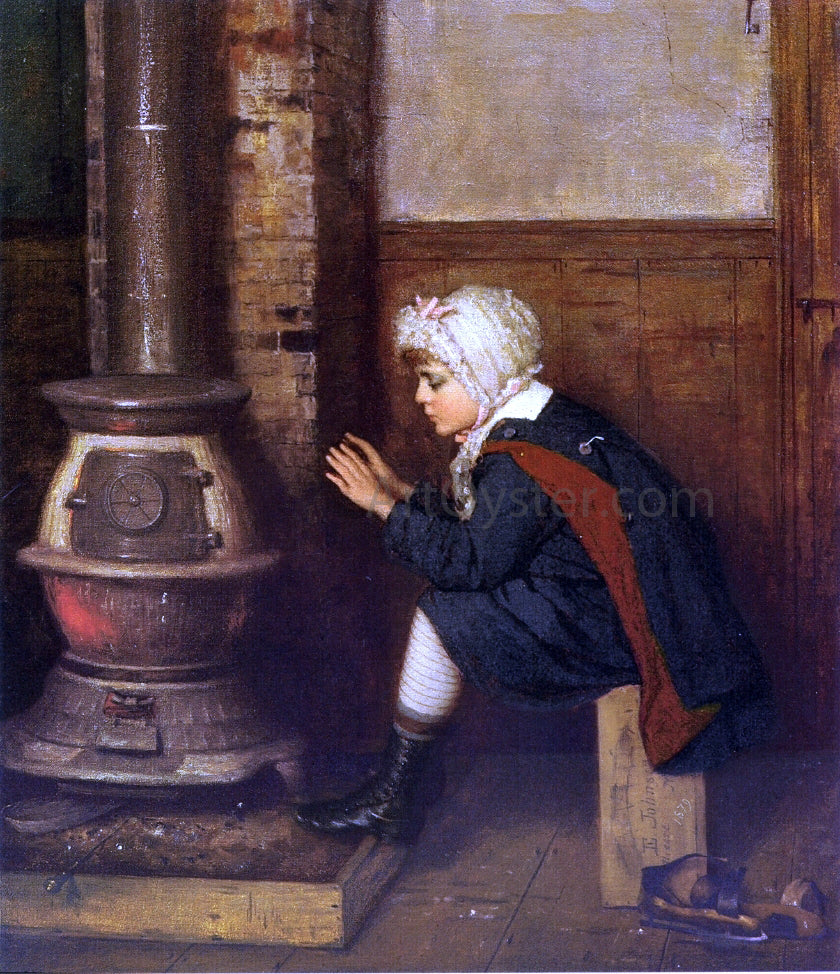 Eastman Johnson Ice Skater - Hand Painted Oil Painting