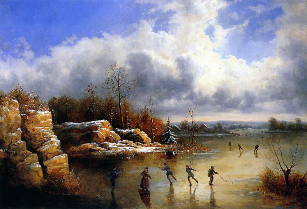 William Anthony Frerichs Ice Skating - Hand Painted Oil Painting