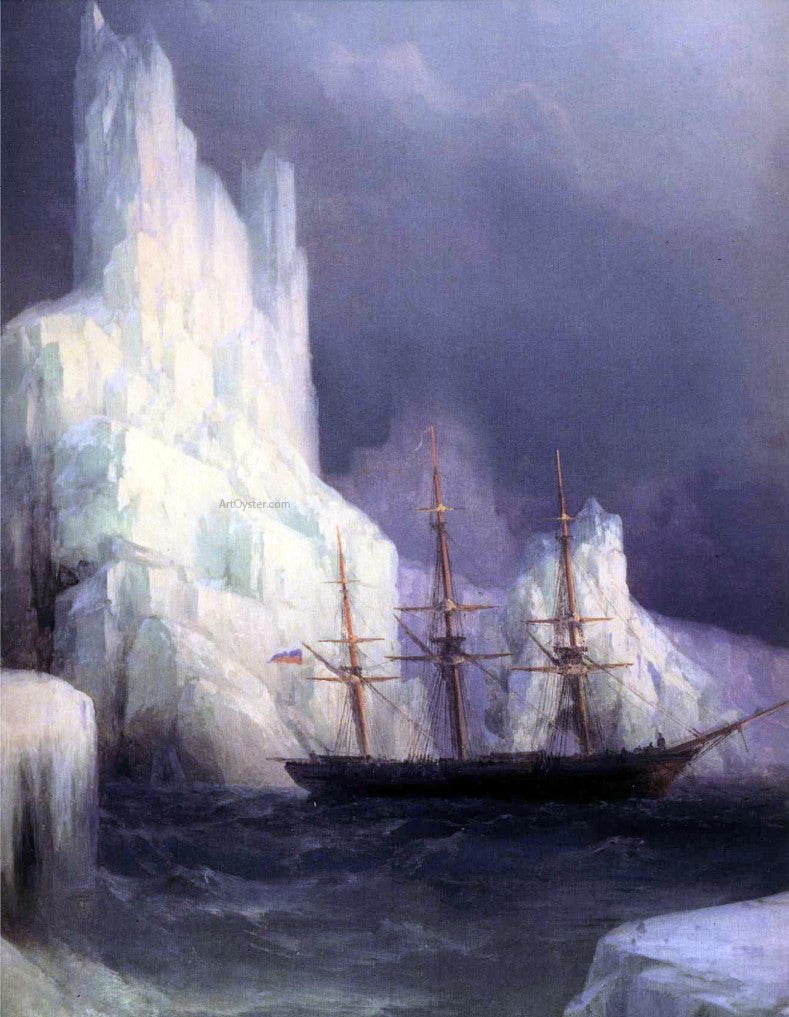 Ivan Constantinovich Aivazovsky Icebergs in the Atlantic (detail) - Hand Painted Oil Painting