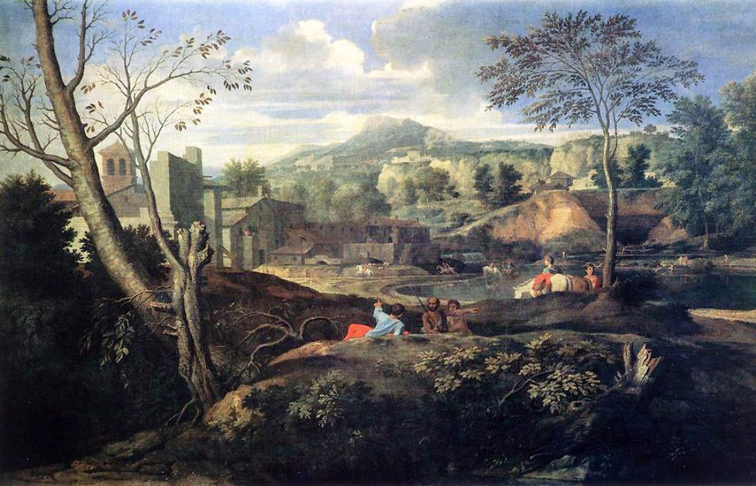 Nicolas Poussin Ideal Landscape - Hand Painted Oil Painting
