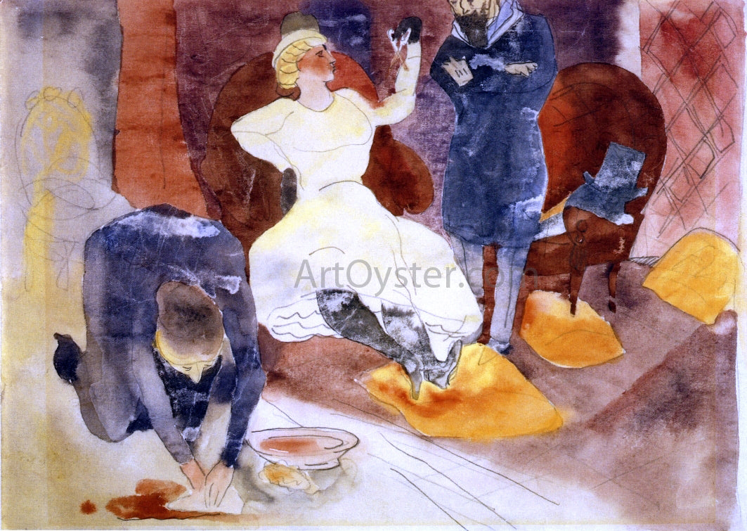 Charles Demuth Illustration No. 8 for Zola's Nana - Hand Painted Oil Painting