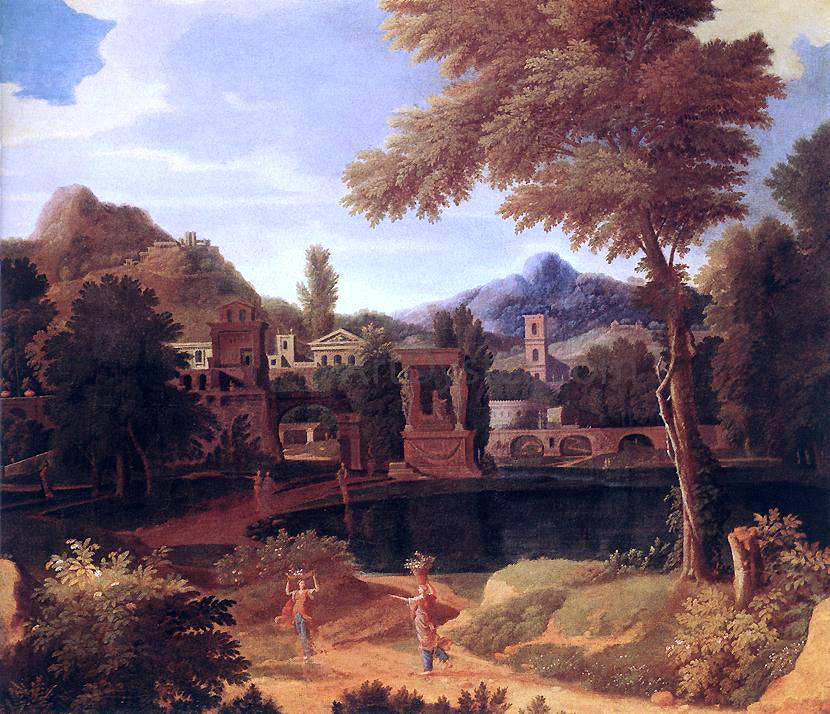 Francisque Millet Imaginary Landscape - Hand Painted Oil Painting