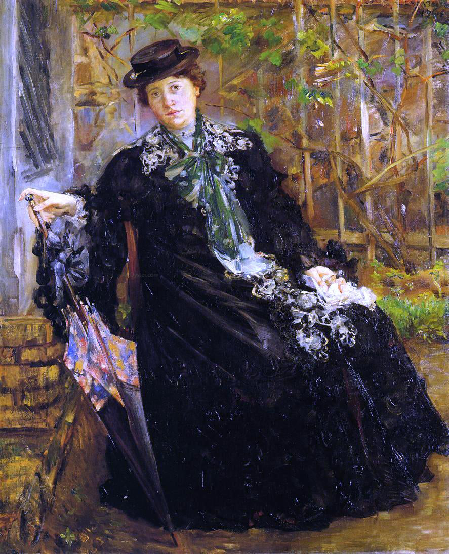 Lovis Corinth In a Black Coat - Hand Painted Oil Painting