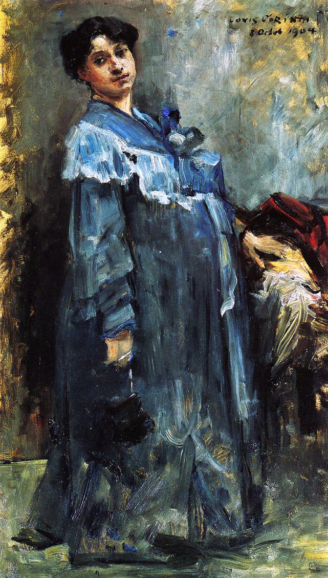 Lovis Corinth In a Silk Robe - Hand Painted Oil Painting