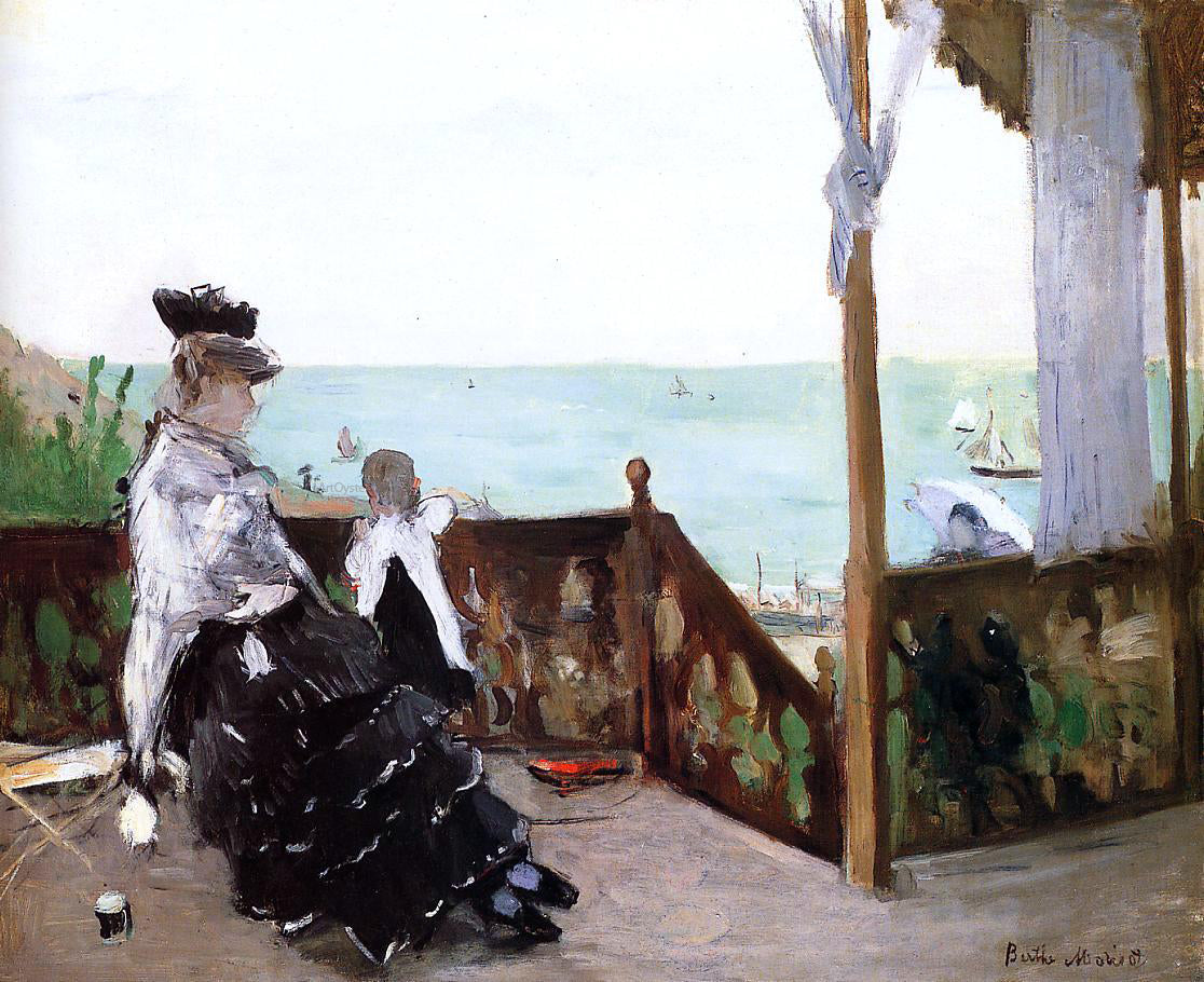  Berthe Morisot In a Villa at the Seaside - Hand Painted Oil Painting