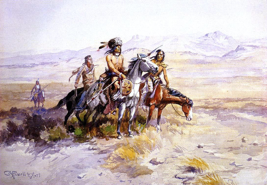 Charles Marion Russell In Enemy Country - Hand Painted Oil Painting