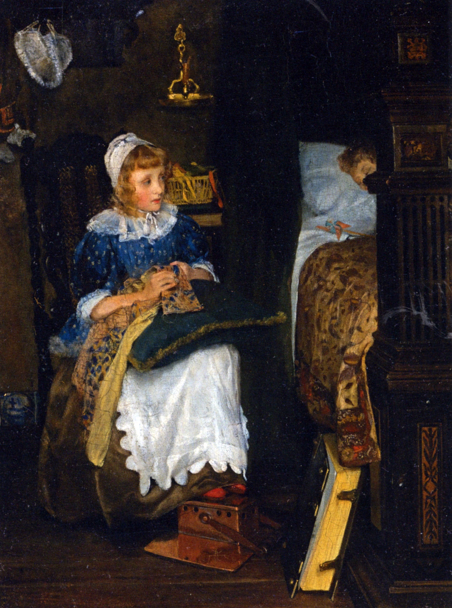 Lady Teresa Alma-Tadema In Good Hands - Hand Painted Oil Painting