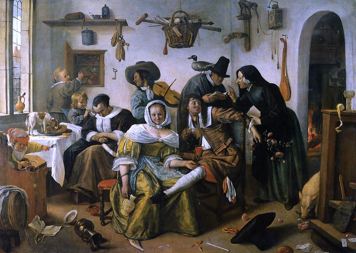 Jan Steen In Luxury Beware - Hand Painted Oil Painting