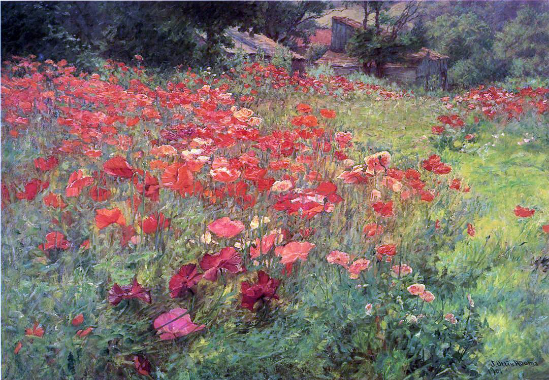 John Ottis Adams In Poppyland - Hand Painted Oil Painting