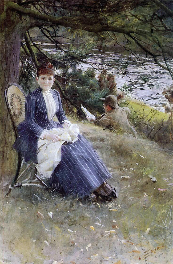 Anders Zorn In Scotland (also known as Mrs. Symons) - Hand Painted Oil Painting