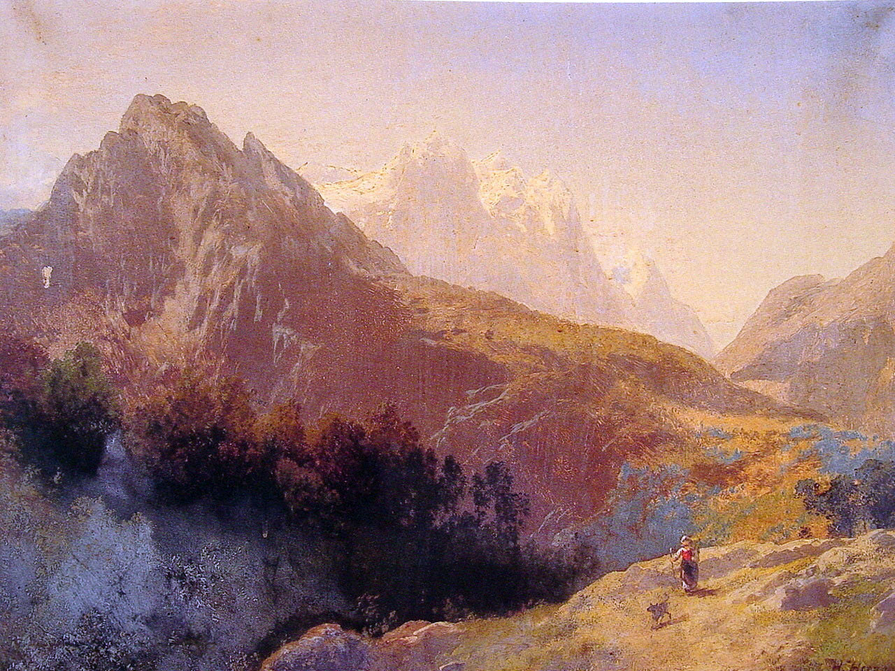 Herman Herzog In the Alps - Hand Painted Oil Painting