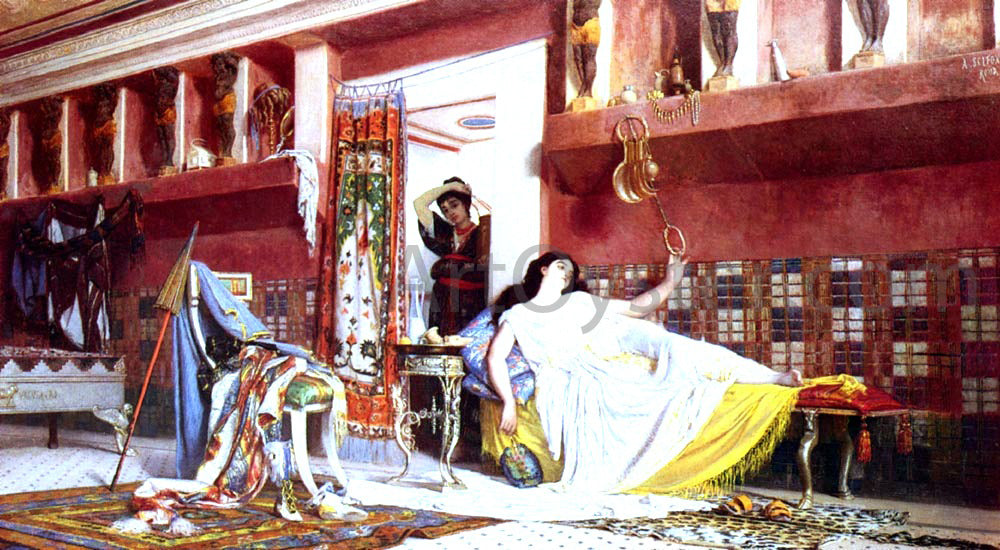 Anatolio Scifoni In The Boudoir - Hand Painted Oil Painting