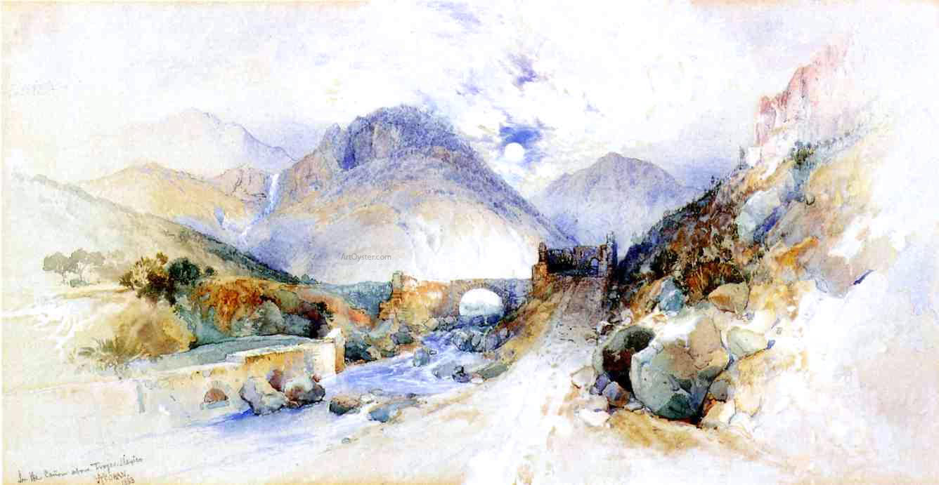 Thomas Moran In the Cajon above Troyes, Mexico - Hand Painted Oil Painting