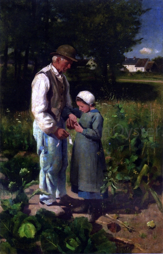 Edward Stott In the Fields - Hand Painted Oil Painting