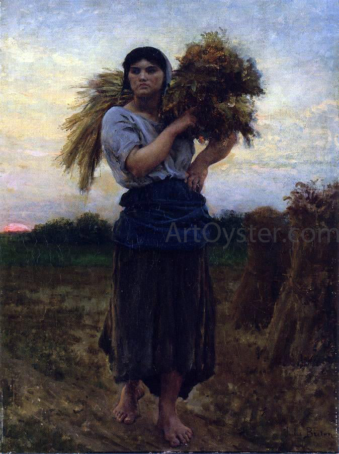 Jules-Adolphe Breton In the Fields, Evening - Hand Painted Oil Painting